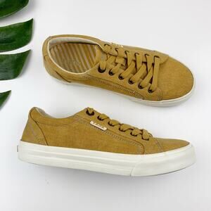 Taos Plim Soul Sneakers Mustard Yellow Casual Comfort Shoes Lace Up Women's 8